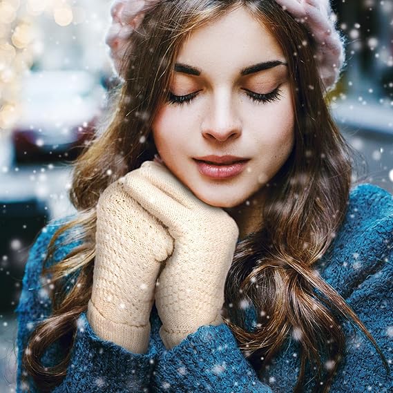 Winter gloves - women's winter gloves - warm - soft - touchscreen gloves - winter gloves for women - suitable for cold weather - knitted gloves - 4 pairs โ image 2