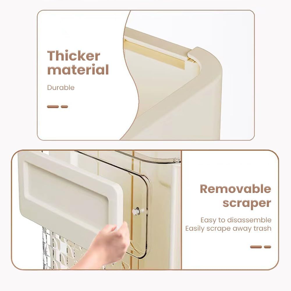 Folding Hanging Trash Can, Kitchen Cabinet/Car/Bedroom/Bathroom Folding Hanging Small Plastic Trash Can (off-white) — image 3