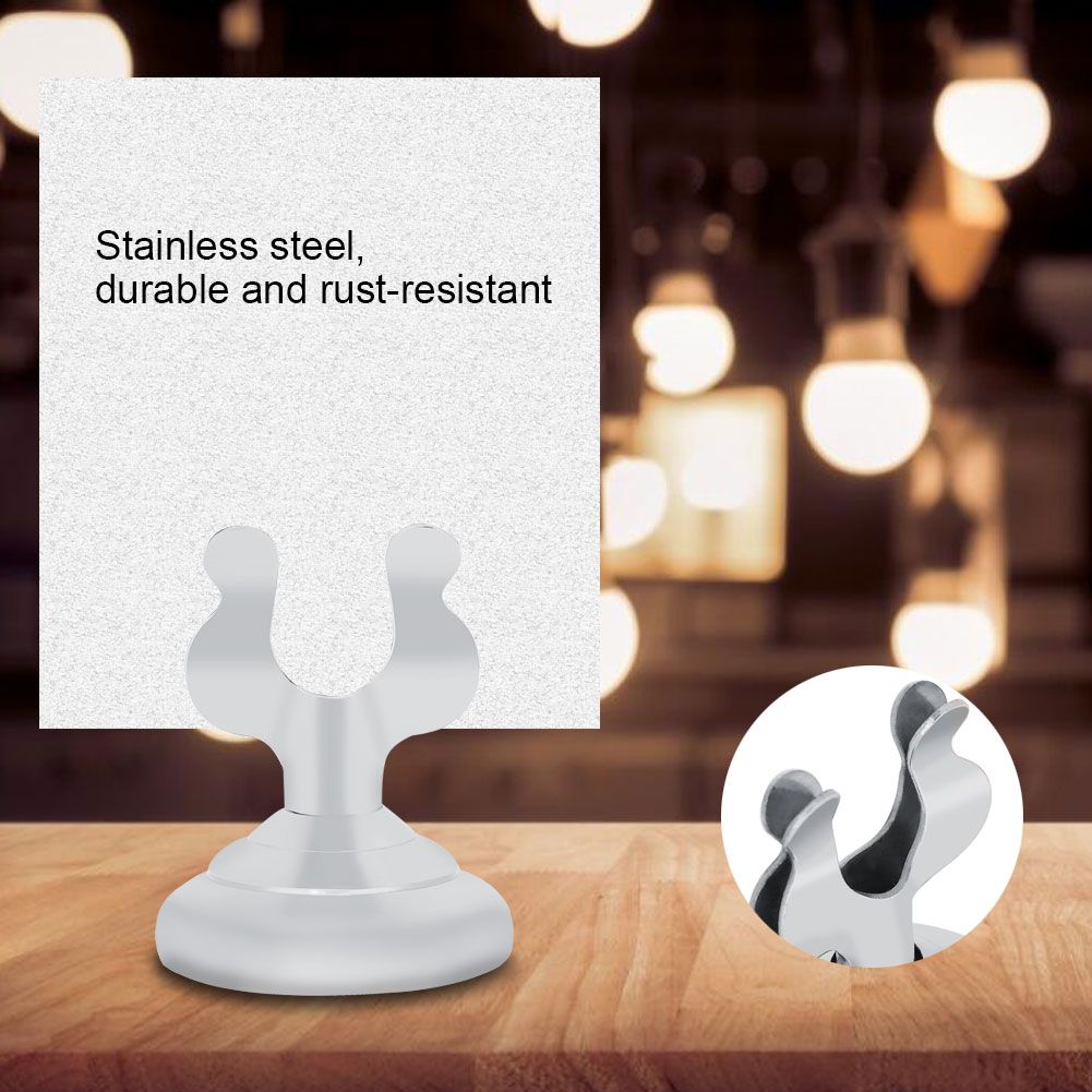 4cm Harp Clip Place Card Holder Stainless Steel Tabletop Menu Holder Number Stand โ image 6