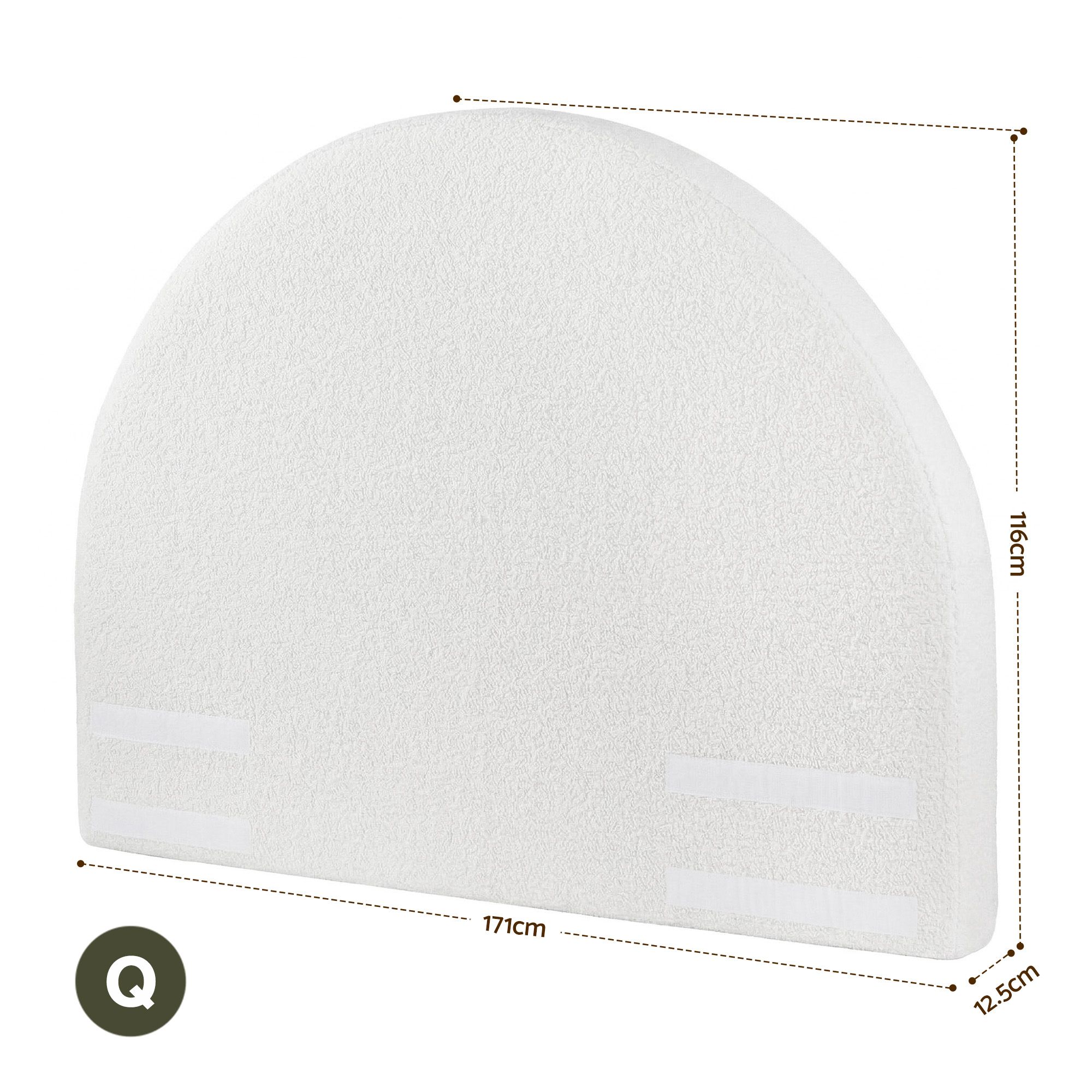 Artiss Queen Size Headboard for Bed Frame Boucle Fabric No-Assembly Vacuum Compressed Soft Backrest with Removable Washable Cover 171cm Wide — image 2