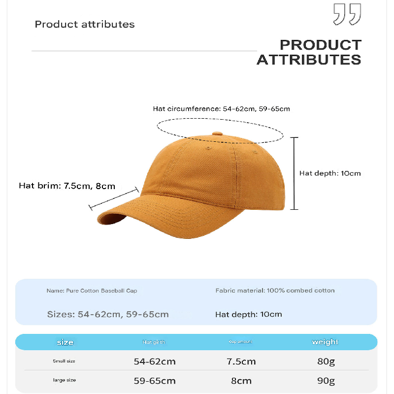 Black Premium Pure Cotton Quick-Dry Baseball Cap - Outdoor Sports & Camping Sun Hat, Adjustable Fit(54-62cm) โ image 4