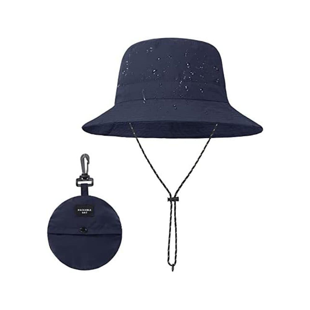 Foldable Waterproof Fisherman Hat Unisex Quick-Drying Sun Protection Outdoor Summer Hat, Dark Blue — image 2