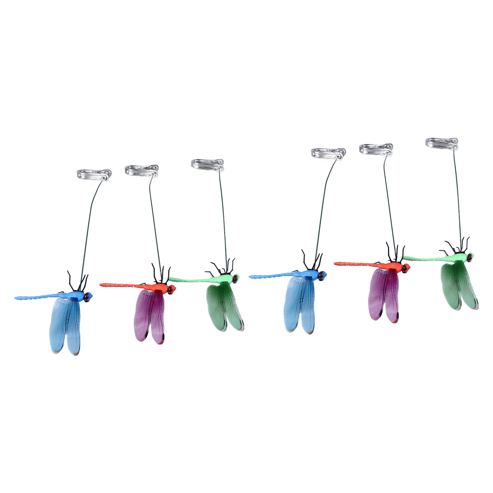 Dragonfly Clip Fake Dragonfly Pole Clips Natural Organic Concept 3D Dragonfly Garden Decor for Family Garden Potted Flowers Lawn House Statue 6Pcs — image 2