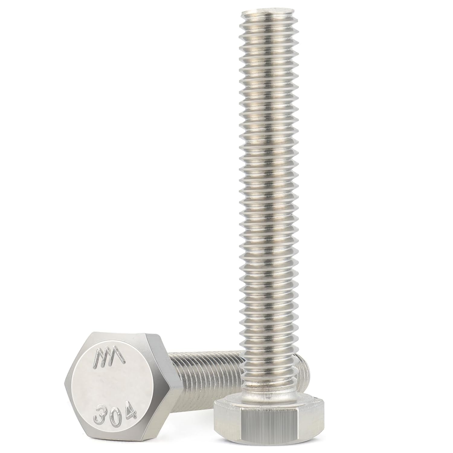 15Pcs 1/4-20 x 3-1/2" Hex Head Screws Bolts,304 Stainless Steel 18-8,Fully Threaded,External Hex Drive,Mounting Chair,Rail,Pump,Wheels,Handles,Antenna