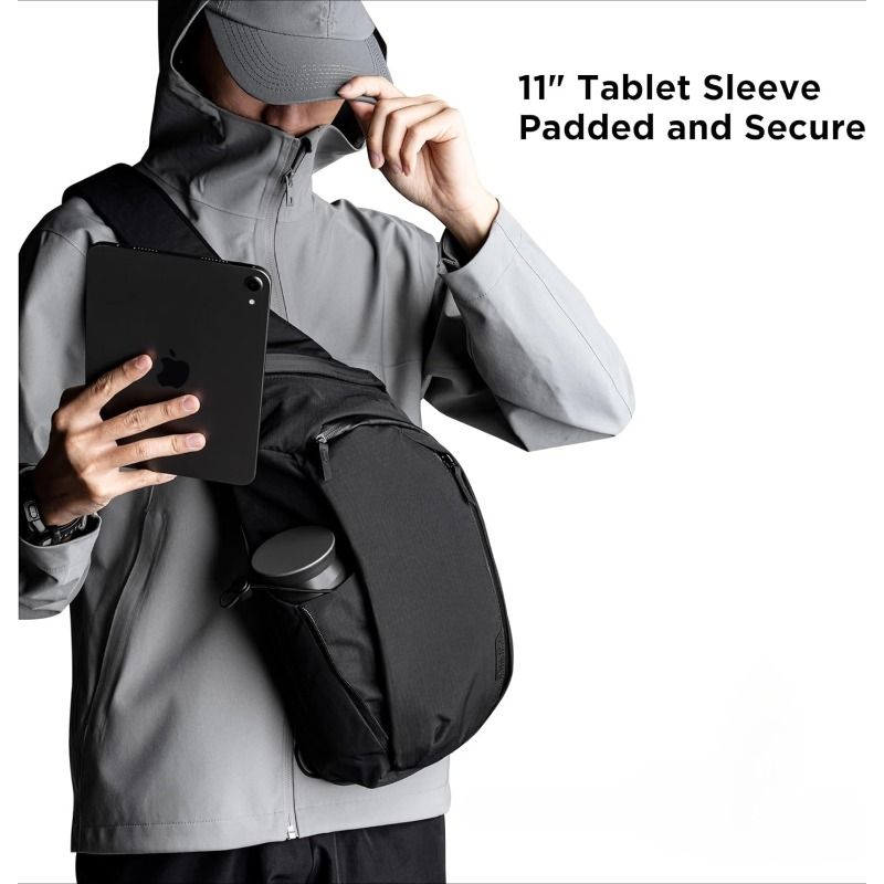 Black Blue sling backpack, luggage pass-through, concealed zip pocket, travel backpack, high-quality backpack, tablet backpack, Australia travel, everyday โ image 2