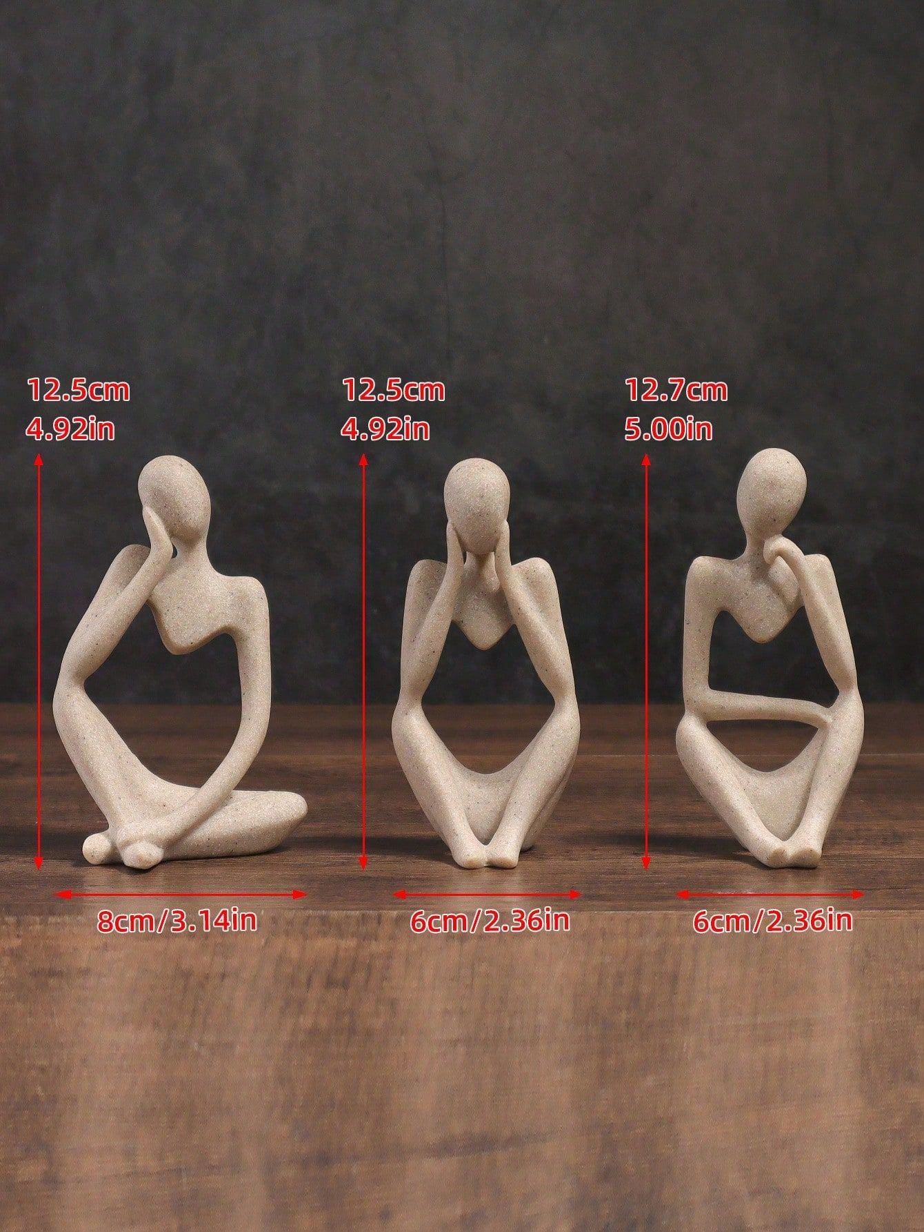 1pcs Thinking Pose Figurines Room Decor Bedroom Decor Black Perfect Valentine's Day Gift — image 2