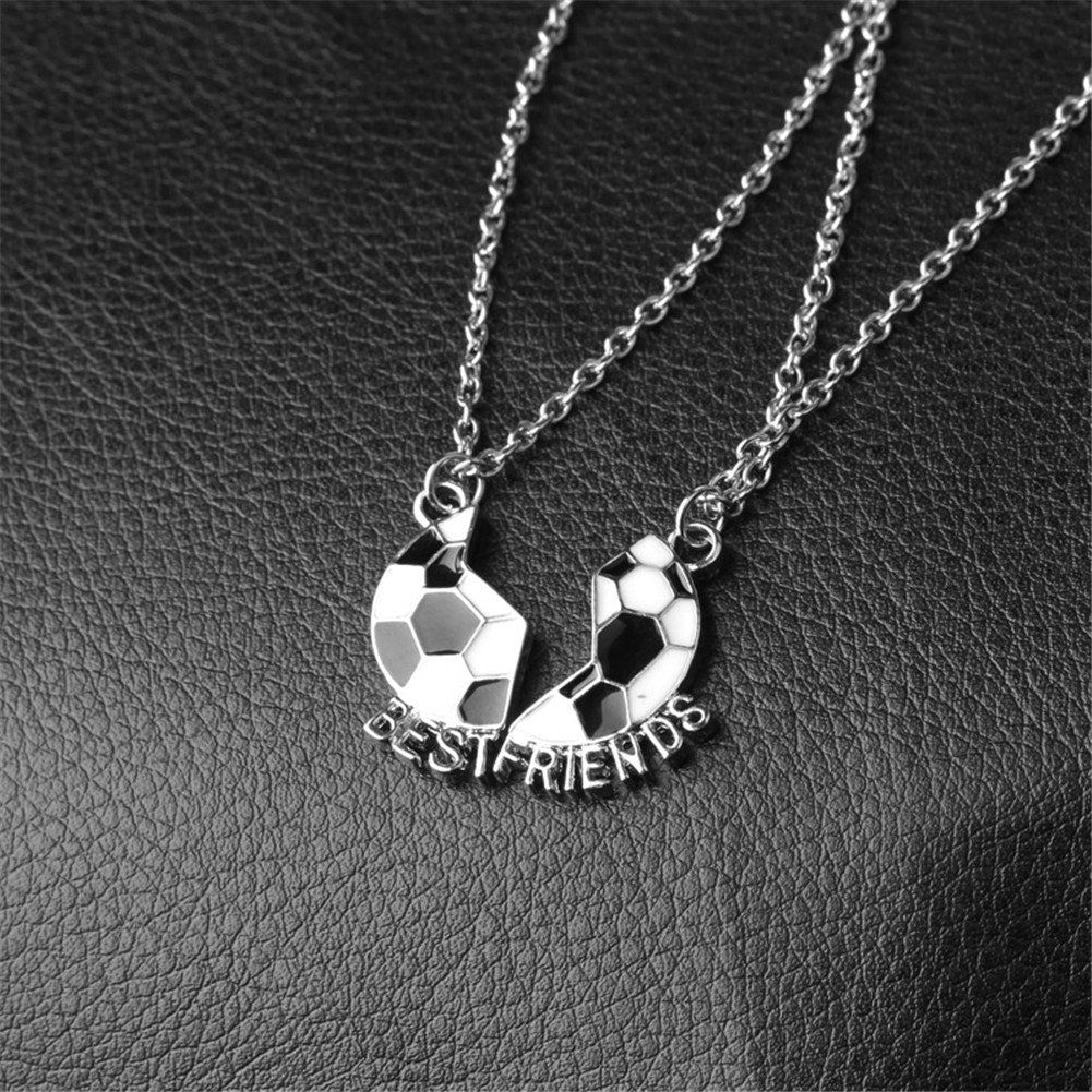 2Pcs BFF Necklace for 2 Matching Soccer Ball Baseball Football Basketball Pendant Necklace for Women Men Sport Ball Jewelry Gift โ image 3