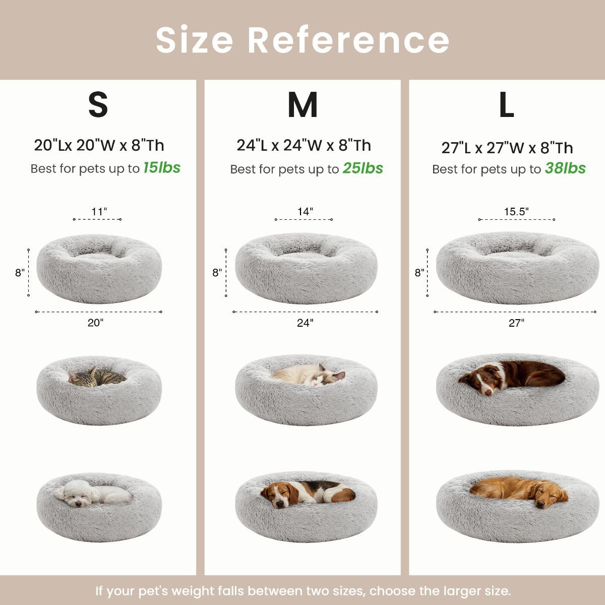 Pet Bed Anti-Anxiety Pet Bed Donut Pet Bed Small Dog Bed Medium Dog Bed Cat Bed - Gray / 20in — image 3