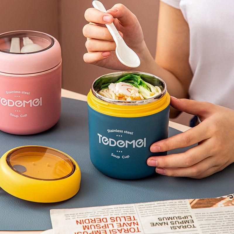 530ml Stainless Steel Insulated Lunch Box Portable Food Storage Mug Soup Meals - Pink โ image 5