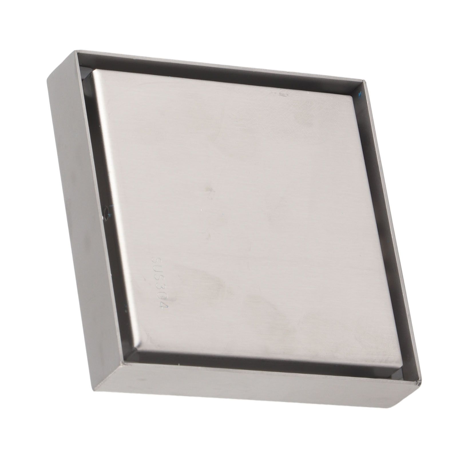 4 Inch Square Invisible Shower Drain Stainless Steel Anti Odor Bathroom Floor Drain 1.3mm Tileable Brushed โ image 5