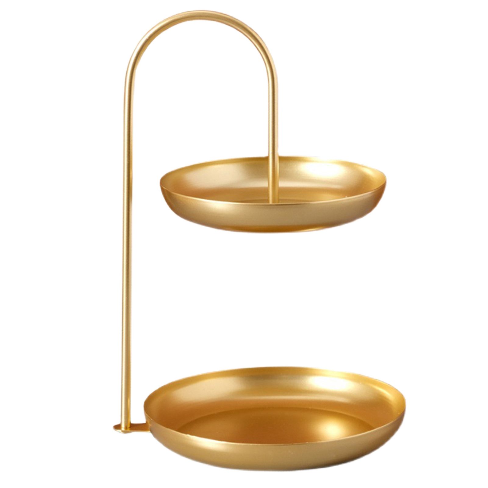 2 Tier Iron Fruit Serving Tray Waterproof Multi Tier Storage Platter for Coffee Table Party Gold — image 2