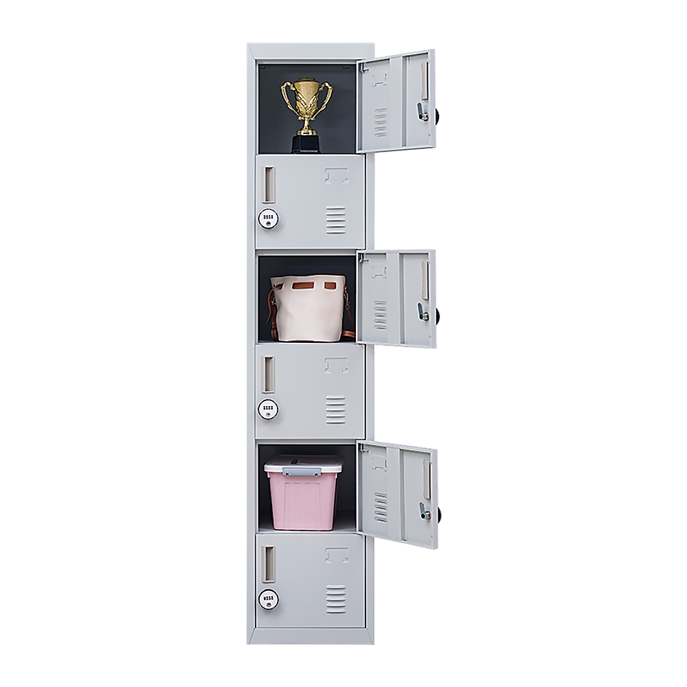 6-Door Locker for Office Gym Shed School Home Storage — image 6