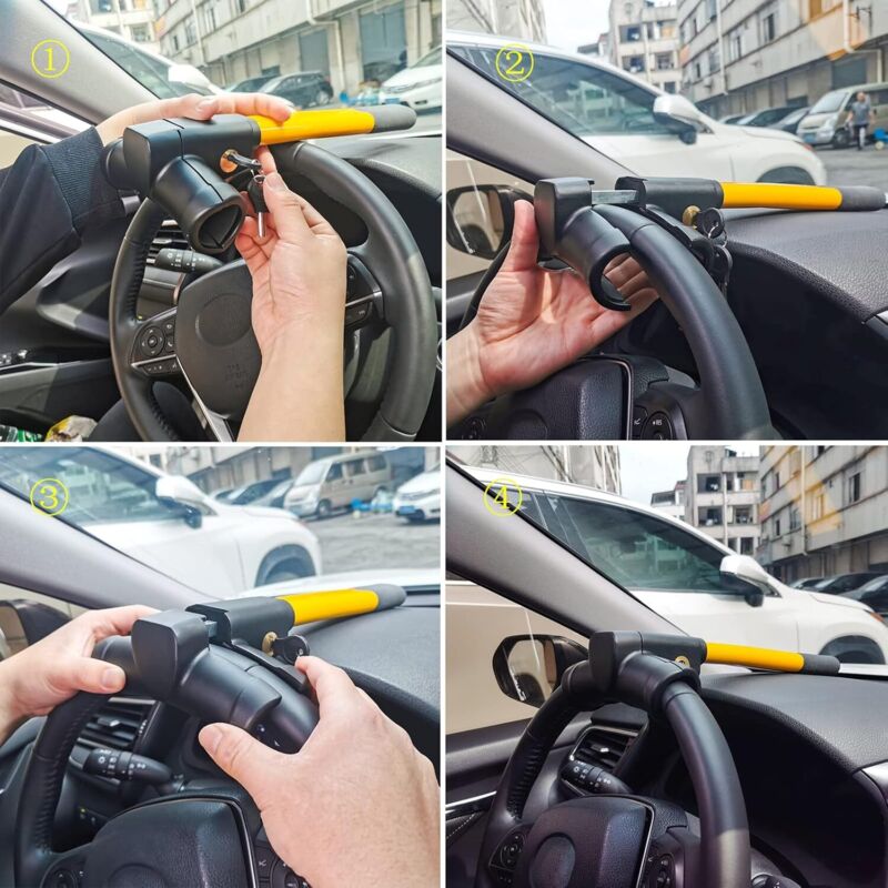 Universal Vehicle Security Steering Wheel Lock Car Anti-Theft Security Protection — image 3