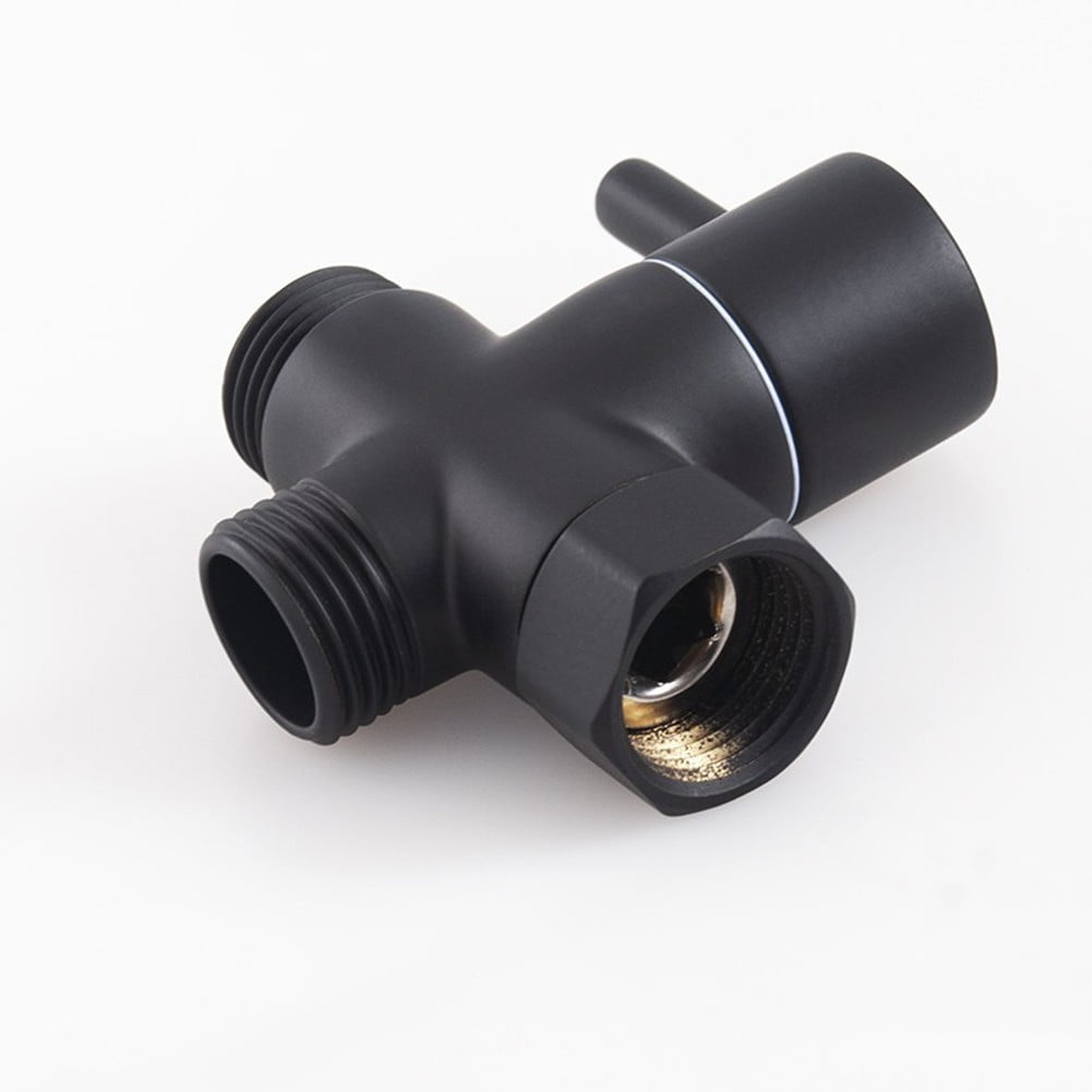 G1/2in 3 Way Brass Diverter Valve T-adapter Converter Black for Shower Head — image 6