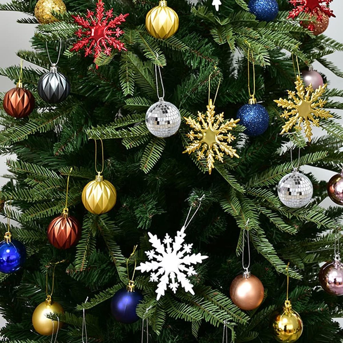 12 1.2-inch silver mirrored disco ball Christmas tree ornaments - suitable for family parties, Christmas decorations for weddings - create light effects — image 4