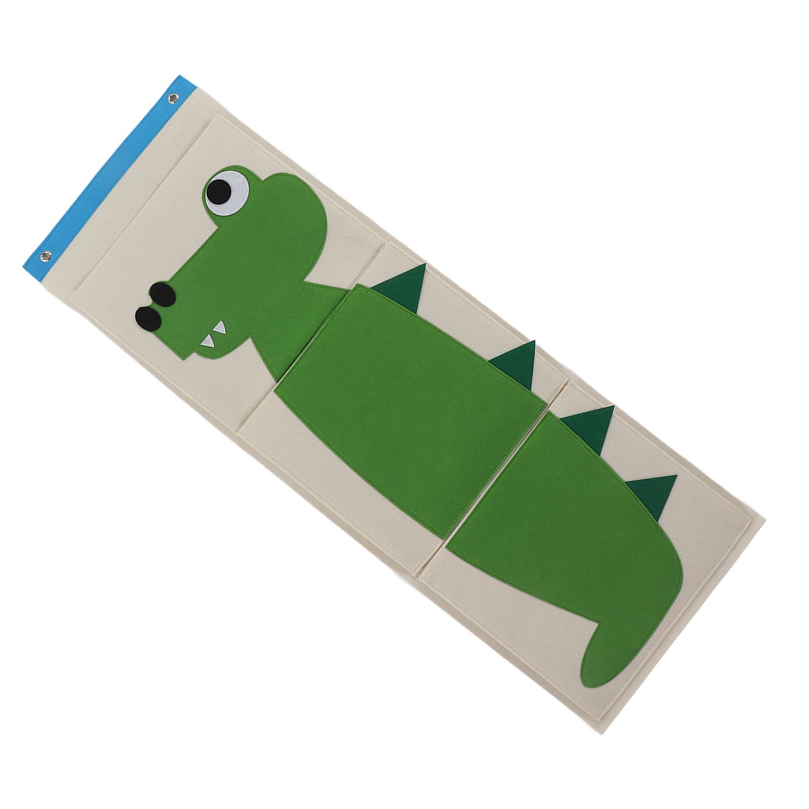Wall Mounted Storage Bag 3 Layers Closet Crib Cartoon Felt Animal Type Over Door Hanging Storage Bag Crocodile 100.6x34.9cm โ image 6
