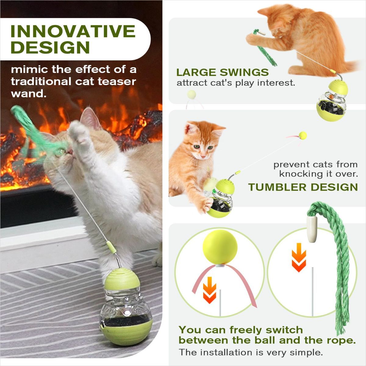 Cat Toy Treat Dispensing Ball Indoor Cat Toy Kitten Toy Mental Stimulation Cat — image 4