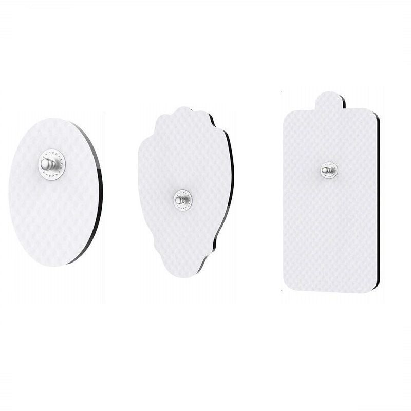 15-Pack Large Electrode Pads(3 different shapes)white Reusable Electrodes Pads for Massager and Muscle Stimulation