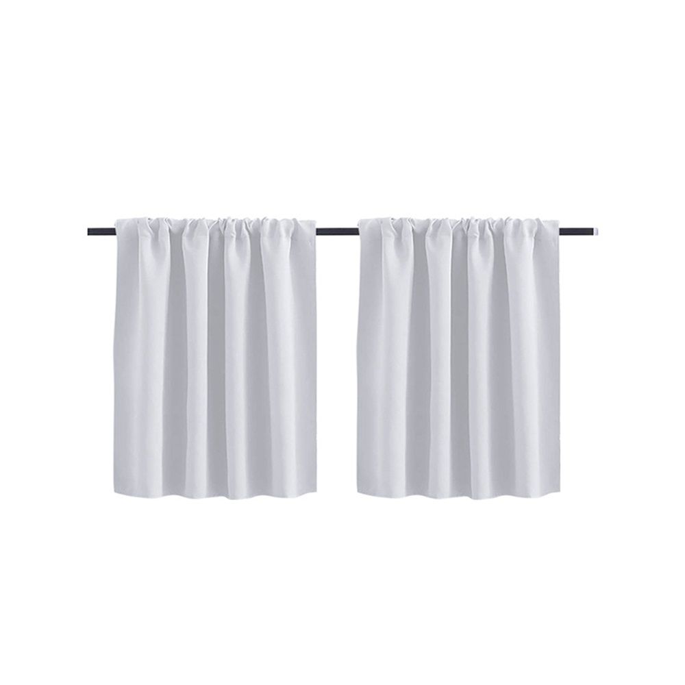 Small Window Curtains White Short 40*60cm Length Semi Blackout for Kitchen Bathroom Door Laundry Room 2pcs