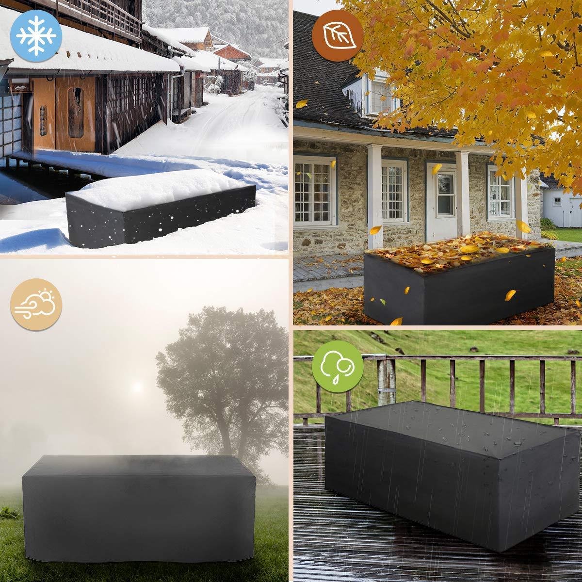 Garden furniture cover - waterproof - durable - 210D Oxford cloth - 240*140*90cm - black - outdoor - Protective cover for garden table and chair โ image 4