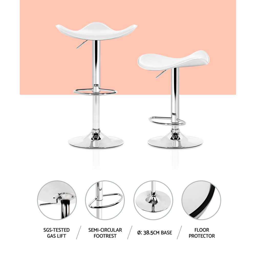 Artiss 4x Bar Stools Leather Gas Lift Chair White โ image 4