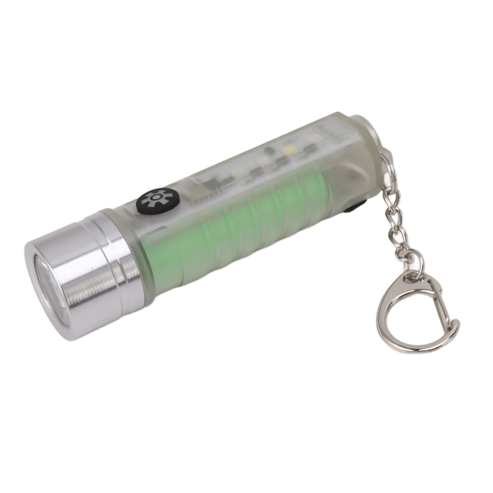 White Small Keychain Flashlight USB Type C Rechargeable IP65 Waterproof LED Mini Keyring Flashlight — image 4
