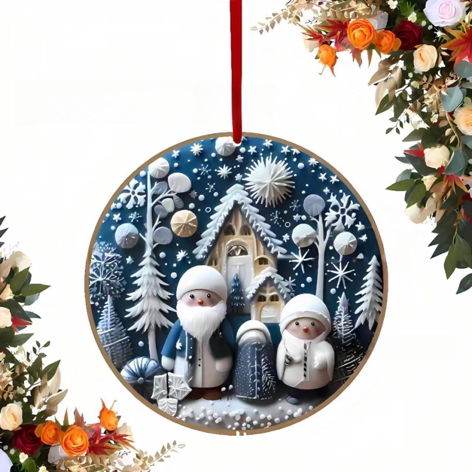 6Pcs Christmas Tree Hanging,Ornament Snowman Elk Christmas,Tree Decoration for Xmas Home DécorChristmas Hanging Ornament — image 4