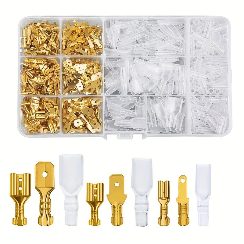 315PCS 2.8/4.8/6.3mm Female & Male Spade Terminals Kit, Insulated Crimp Wire Connectors with Transparent Sleeves for Automotive & Home Wiring โ image 2