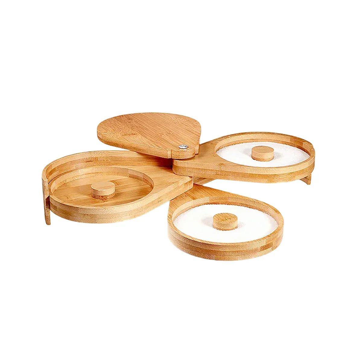 Bamboo Salt Jar Spice Container with Lid for Cooking Seasoning Storage Home Use — image 2