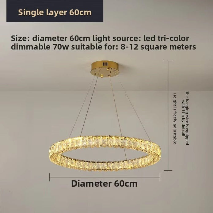 BAMDECOR C3313/1 Modern Crystal Chandeliers Lighting Fixtures Contemporary Round Chandelier Lighting Fixtures Crystal Pendant Ceiling Lights(Gold) — image 6