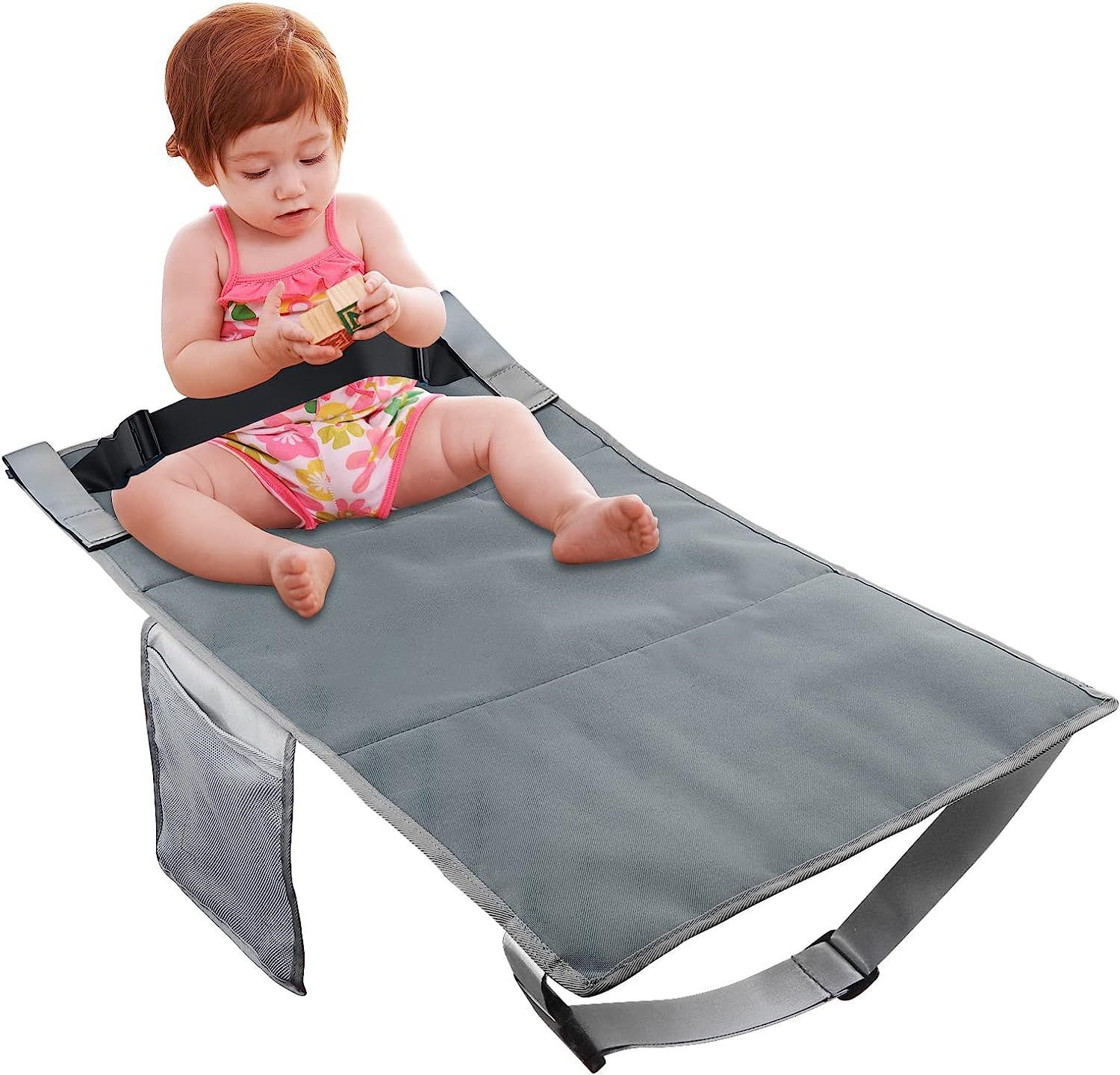 Toddler Airplane Bed, Airplane Seat Extender for Kids, Portable Kids Bed with Removable Soft Mat&Baby Travel Essentials (Grey)
