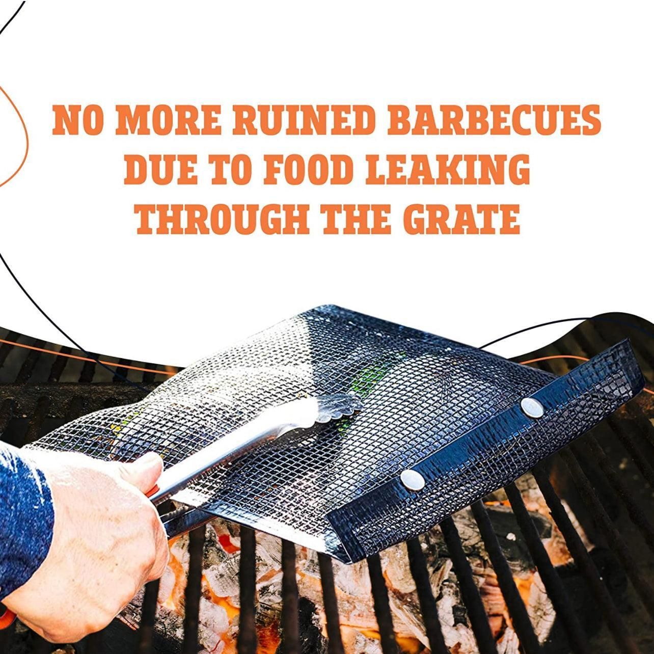 BBQ Mesh Grill Bag 27 × 22cm Non Stick Reusable Barbecue Grilling Basket Net - Copper — image 6