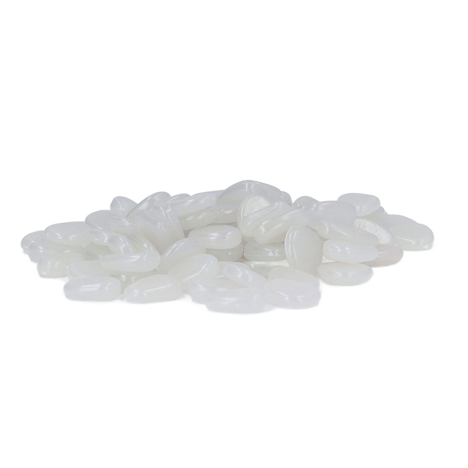 Outdoor Luminous Stones Colorful Fluorescent Luminous Pebbles for Dark Garden Courtyard Walkway Garden Trails 100 / Bag White โ image 5