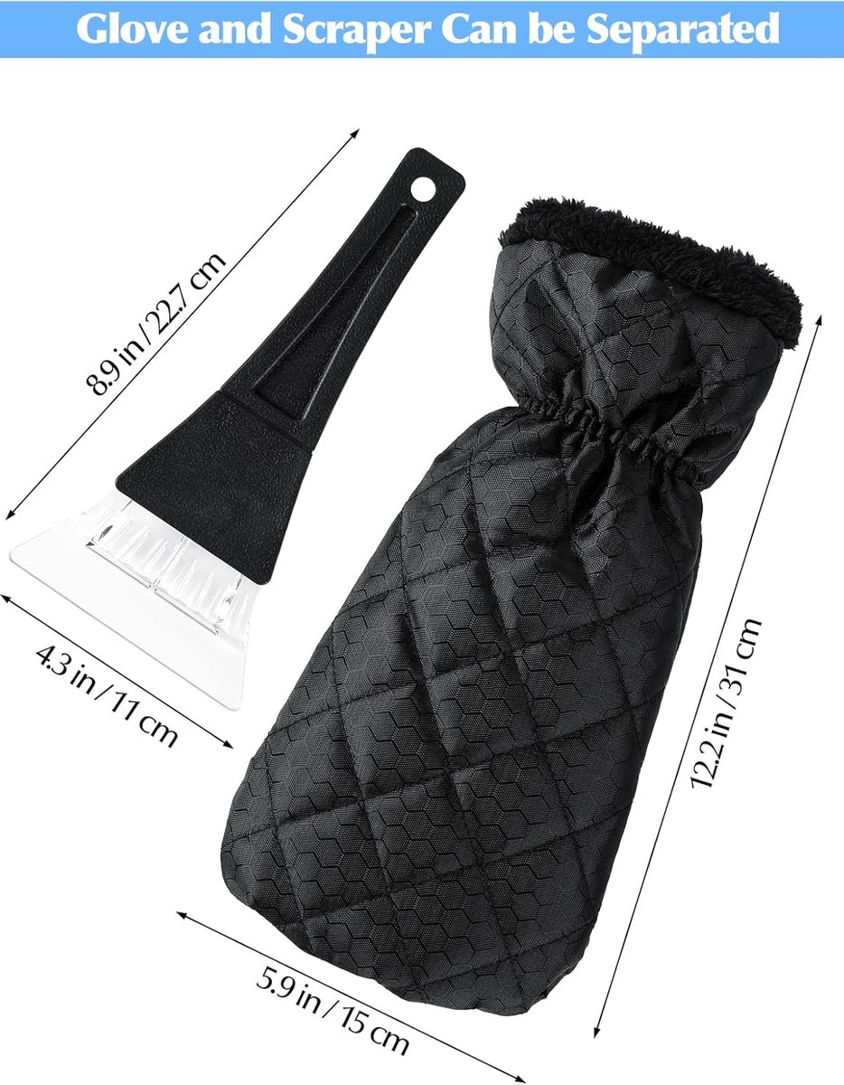 Snow Removal Tools - Snow Shovel - Windshield Ice Scraper - Antifreeze Gloves for Easily Removing Frost and Ice from the Windshield - Snow Scraper โ image 2