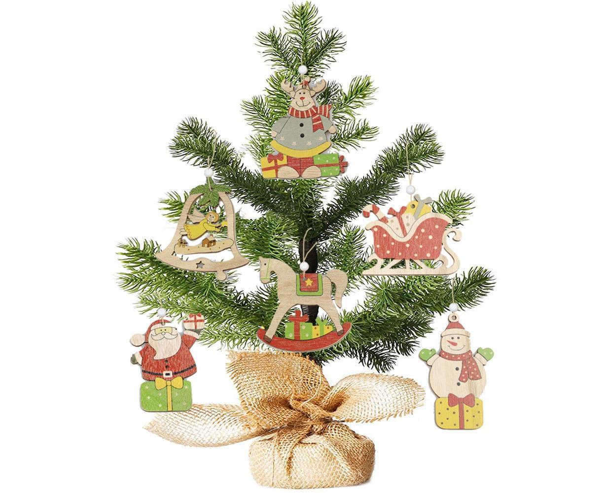 Hanging Wooden Elk Snow Christmas Pendants Ornament Xmas Tree Party Decoration-A — image 5