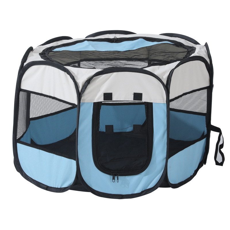 Portable Pet Playpen with Oxford Cloth, Foldable Octagon Dog & Cat Tent, Indoor & Outdoor Use size 74*74*43cm