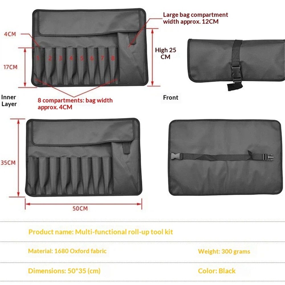 Heavy-Duty Oxford cloth Wrench Roll | Pockets Wrench Organizer Bag, Portable All-in-One Wrench Roll Up Pouch for Mechanics & DIYers | Ideal Father's Day Gift — image 5