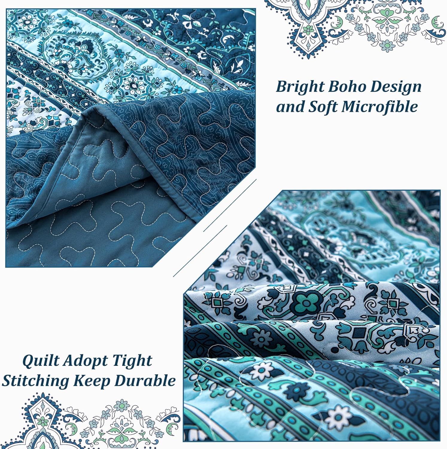 Opalescent Quilted coverlet and pillowcovers set: Shimmering Beauty - Queen size โ image 6