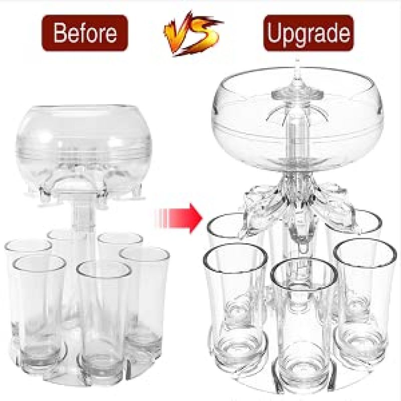 6 Shot Glass Dispenser and Holder Party Drink Shot Glass Holder Shots Dispenser Set Liquor Dispenser Cocktail Dispenser with Brush — image 4
