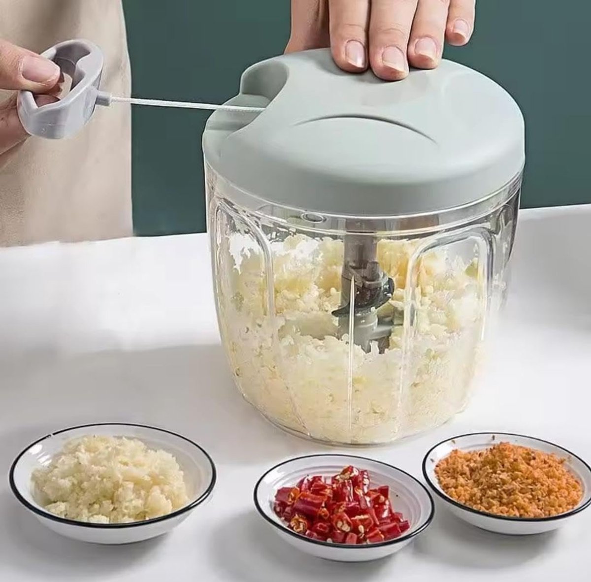 Manual food chopper-Vegetable slicer - Manual wire vegetable chopper Onion slicer for Vegetables and Fruit - 900 ml capacity - manually operated vegetable and