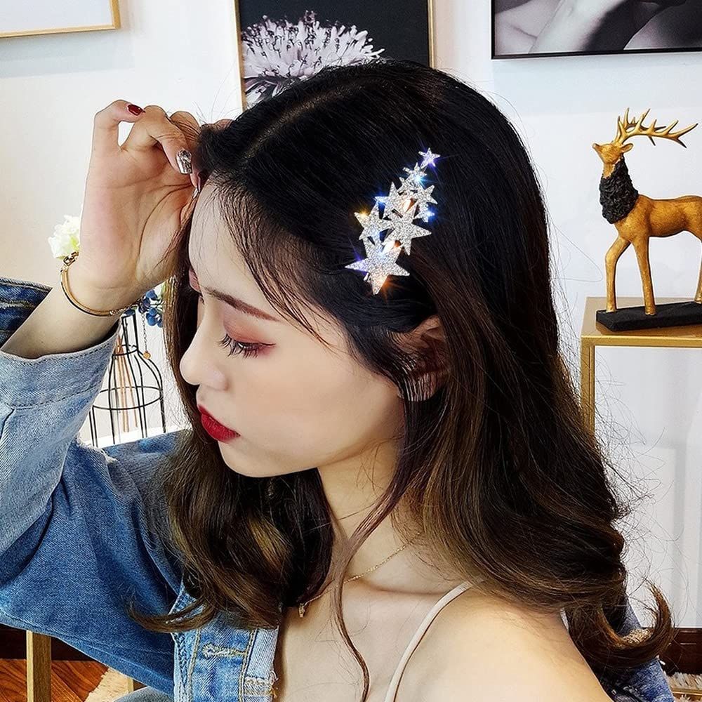 Wedding rhinestone star hair clip retro crystal star hair clip crystal hair clip decoration star head clip — image 2