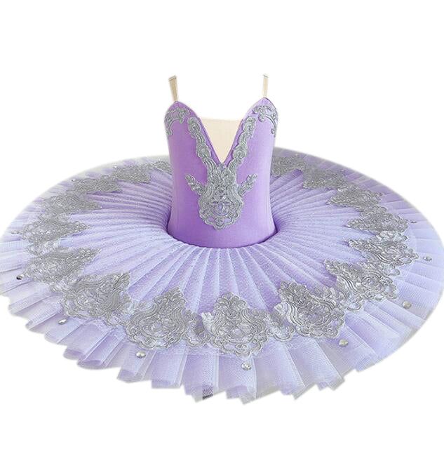 Ballet Tutu Dress Swan Dance Performance Costumes For Girls Purple 160Cm โ image 3