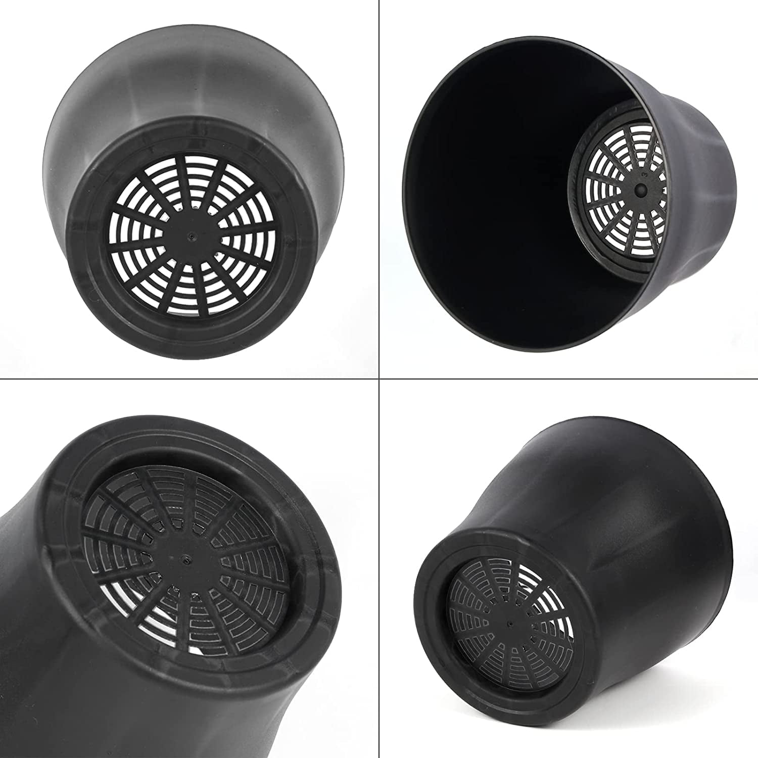 4 inch Plant Pots,Plastic Planters with Drainage Holes and Saucers for Flowers Plants, Succulents,Seed Starting Pots, Black，8Pack 4inch-Black — image 5