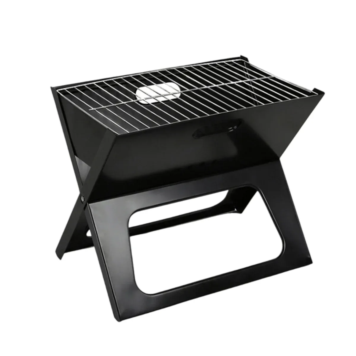Grillz BBQ Grill Charcoal Smoker Outdoor Portable Camping Folding Steel Barbecue — image 2