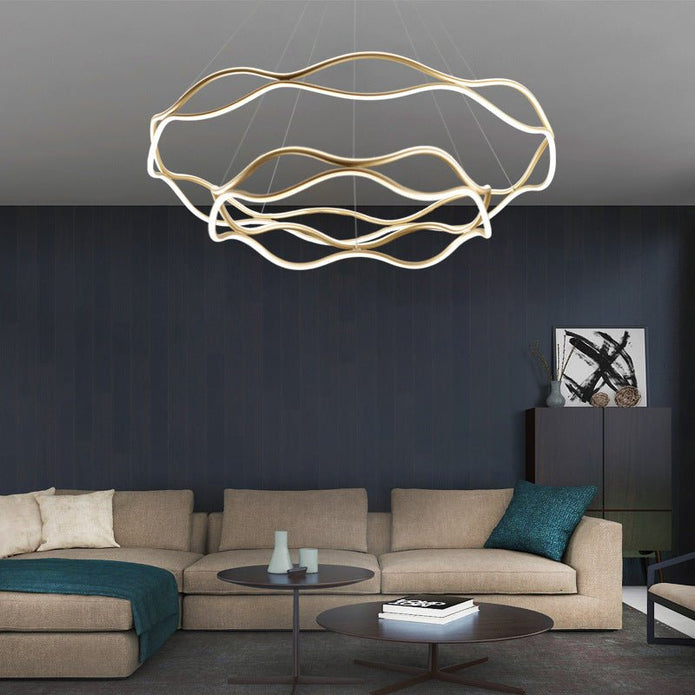 BAMDECOR A212/2 Modern Wavy Art Aluminum Light Fixture for Living Room Bedroom Indoor Decor โ image 4