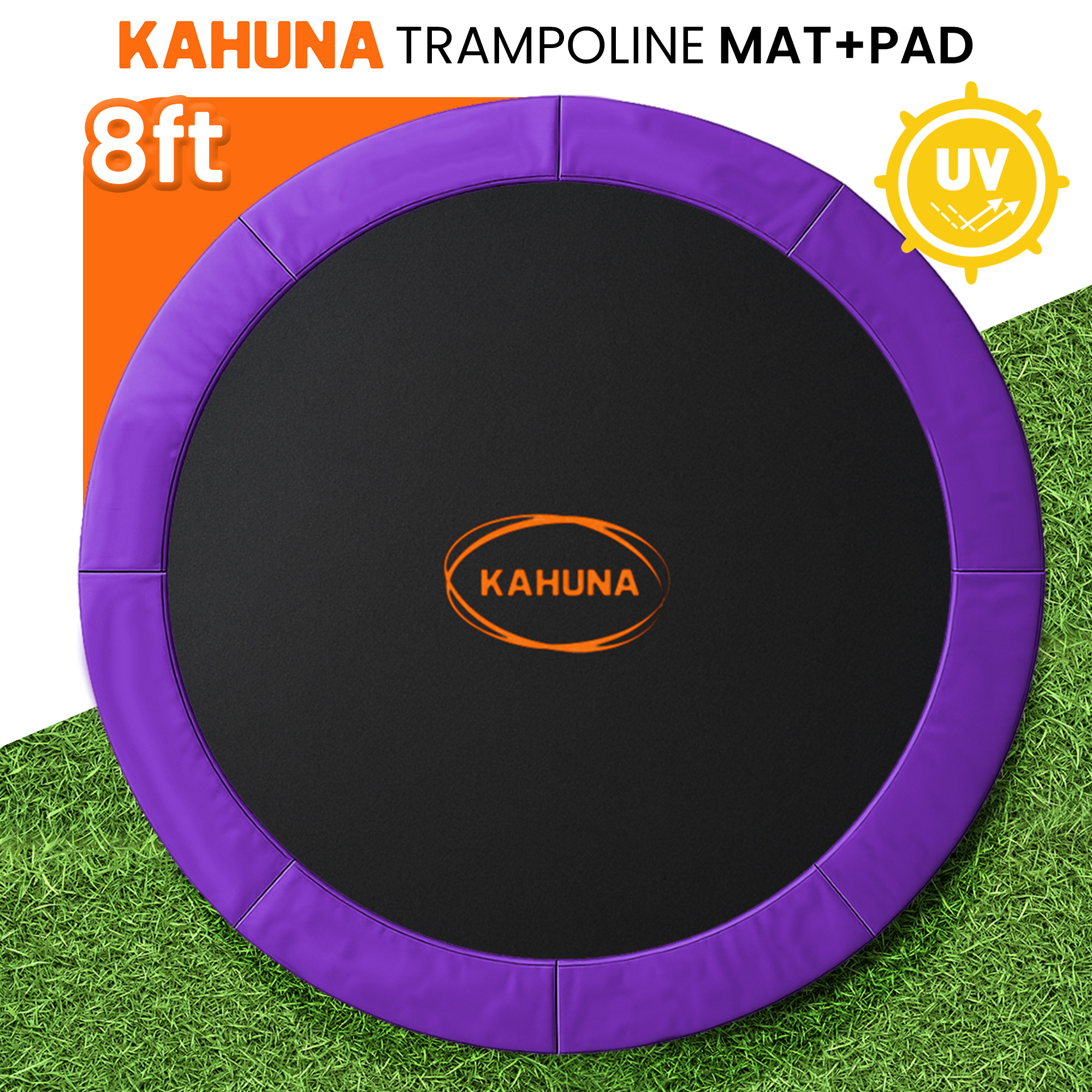 Kahuna 8ft Replacement Trampoline Safety Pad Cover and Jumping Spring Mat - Purple