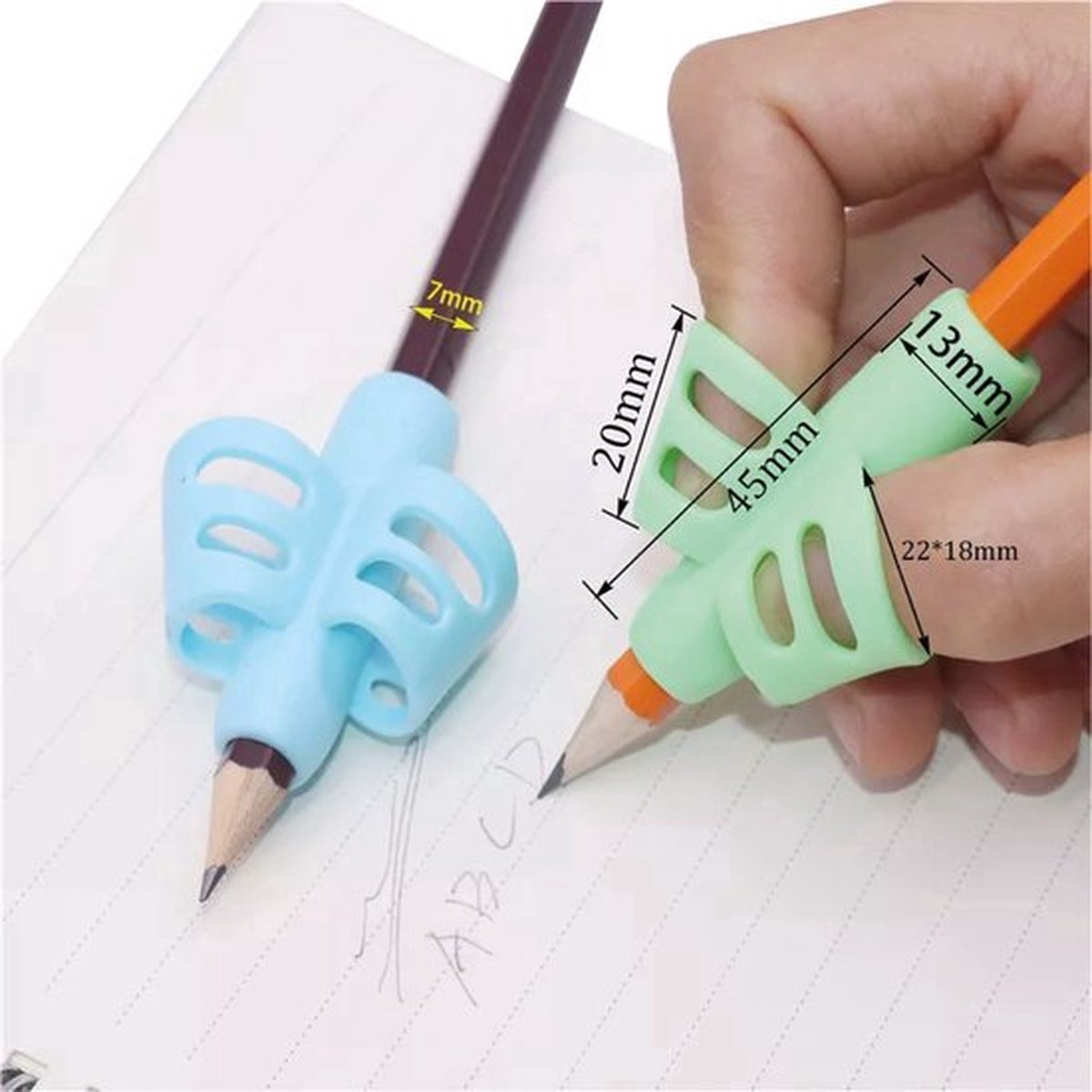 Pencil Grips | Finger Grip Writing Aids for Children & the Elderly | Pencil Holder | Pen Holder | Writing Aids | 1 Piece | Blue — image 4