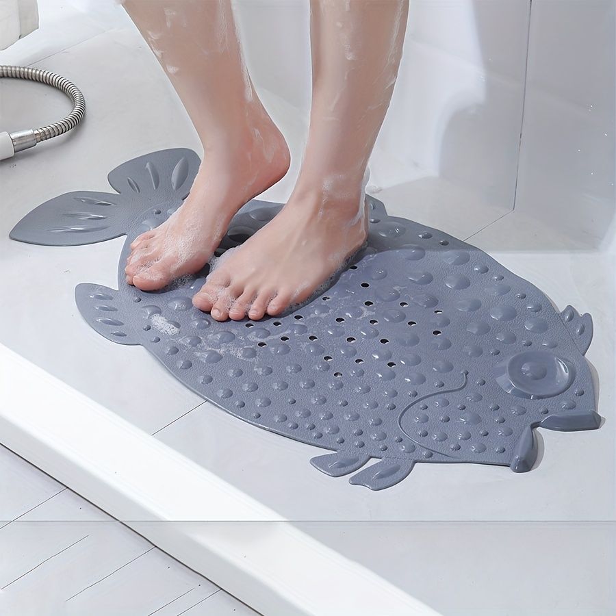 Bathroom Anti Slip Mat Shower Bathtub Non-Slip Mat Floor Mat Home Bathroom Floor Mat 1pc Butterfly-Khaki — image 2
