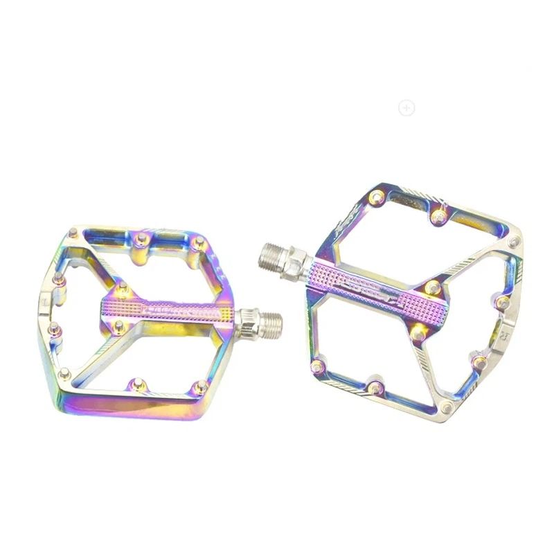 Road/Mountain Bike Pedals - 3 Bearings Bicycle Pedals - Machined Flat Pedals with Removable Anti-Skid Nails(10.5*9.9cm) — image 5
