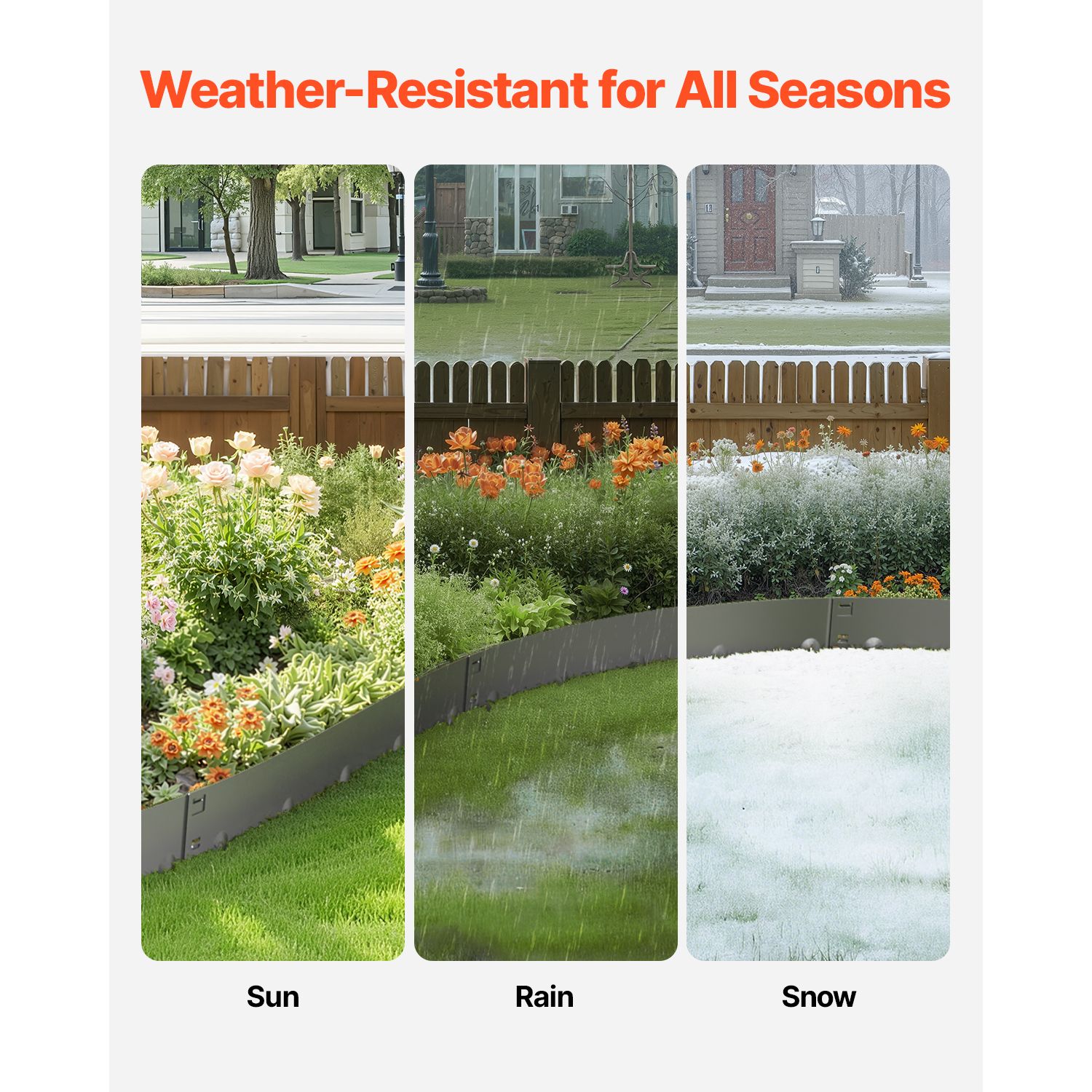 Steel Landscape Edging, 5 Packs 990 × 181 mm Rust-Resistant Metal Landscape Edging, Bendable Garden Edging Border, Heavy Duty Lawn Edging, Easy-to-Install — image 3